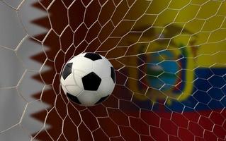 fußballpokalwettbewerb zwischen dem nationalen katar und dem nationalen ecuador. foto