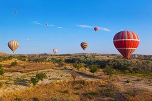 Heißluftballon fliegt über Kappadokien Truthahn