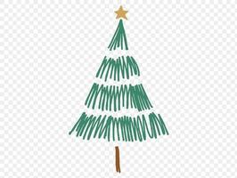 goldglitterpartikel weihnachtsbaum mit stern isoliert auf png oder transparentem hintergrund. grafische ressourcen für neujahr, geburtstage und luxuskarten. Vektor-Illustration foto