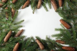 ursprünglicher weihnachtsbaumhintergrund. Frohe Weihnachtsbaum-Grußkarte. Frohes neues Jahr 2023 foto