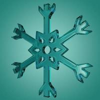 Glas-Schneeflocke-Symbol 3D-Illustration foto