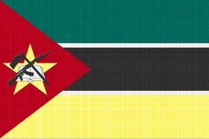 Flagge von Mosambik auf einem strukturierten Hintergrund. Konzept-Collage. foto