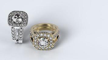 hochzeit, ring, gold, silber, diamant, verlobung, mode, ehe, stein, 3d render foto