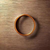 3D-Verlobungsring auf Tischrender platziert foto