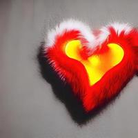 Herzform-Design aus Pelzstoff mit schönem Lichtputz foto