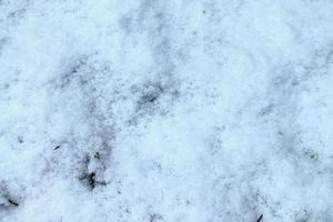 Nahaufnahme an der Oberfläche von frisch gefallenem Schnee. foto
