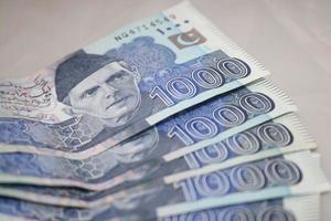1000 Rupien pakistanische Geldscheine foto