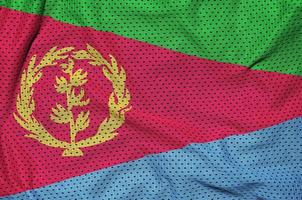 Eritrea-Flagge gedruckt auf einem Polyester-Nylon-Sportbekleidungs-Mesh-Gewebe foto