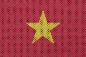 Vietnam-Flagge gedruckt auf einem Polyester-Nylon-Sportbekleidungs-Mesh-Gewebe foto