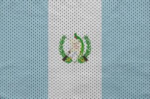 Guatemala-Flagge gedruckt auf einem Polyester-Nylon-Sportswear-Mesh-Gewebe foto