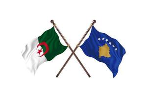 algerien gegen kosovo zwei länderflaggen foto