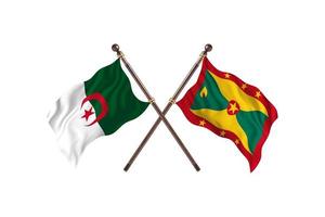 algerien gegen grenada zwei länderflaggen foto
