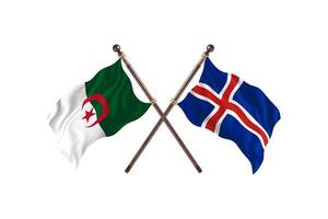 algerien gegen island zwei länderflaggen foto