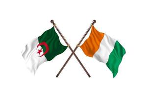 Algerien versus Côte d'Ivoire zwei Länderflaggen foto