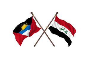 antigua und barbuda versus irak zwei länderflaggen foto