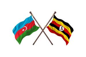 aserbaidschan gegen uganda zwei länderflaggen foto