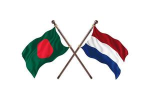 bangladesch gegen niederlande zwei landesflaggen foto