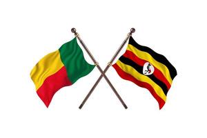 benin gegen uganda zwei länderflaggen foto