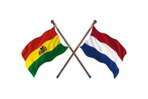 bolivien gegen niederlande zwei landesflaggen foto
