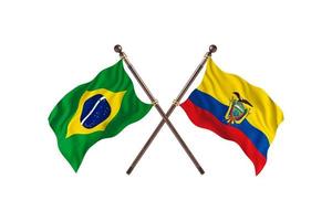 brasilien gegen ecuador zwei landesflaggen foto