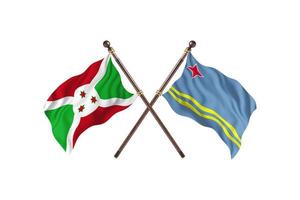 burundi versus aruba zwei länderflaggen foto