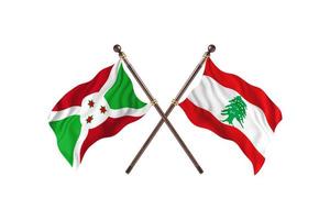 burundi gegen libanon zwei länderflaggen foto