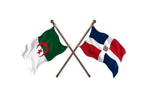 algerien gegen dominikanische republik zwei länderflaggen foto