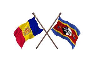 andorra versus swasiland zwei landesflaggen foto