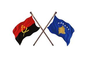 angola versus kosovo zwei länderflaggen foto