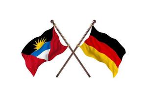 antigua und barbuda versus deutschland zwei länderflaggen foto