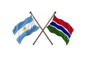 argentinien gegen die gambia zwei länderflaggen foto