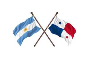 argentinien gegen panama zwei länderflaggen foto