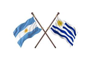 argentinien gegen uruguay zwei länderflaggen foto