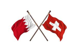 bahrain gegen die schweiz zwei landesflaggen foto