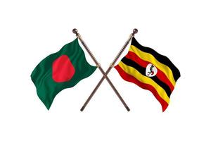 bangladesch gegen uganda zwei länderflaggen foto