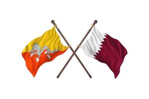 bhutan gegen katar zwei länderflaggen foto