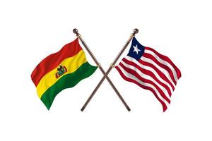 bolivien gegen liberia zwei länderflaggen foto