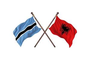 botswana gegen albanien zwei landesflaggen foto