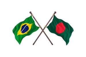 brasilien gegen bangladesch zwei landesflaggen foto