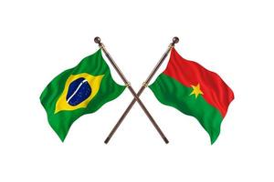 brasilien gegen burkina faso zwei länderflaggen foto