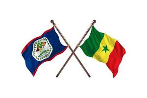 belize versus senegal zwei länderflaggen foto