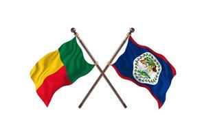 benin versus belize zwei länderflaggen foto