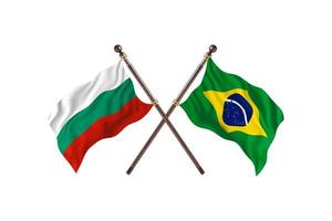 bulgarien gegen brasilien zwei landesflaggen foto