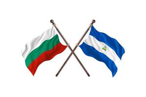 bulgarien gegen nicaragua zwei länderflaggen foto