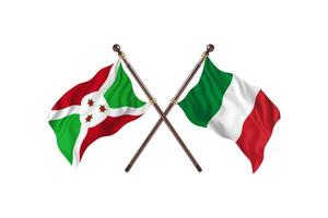 burundi gegen italien zwei landesflaggen foto