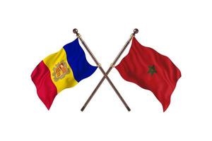 andorra versus marokko zwei landesflaggen foto