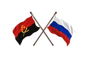 Angola gegen Russland zwei Länderflaggen foto