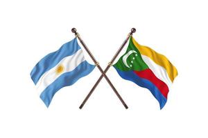 argentinien gegen komoren zwei landesflaggen foto