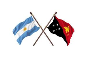 argentinien versus papua-neuguinea zwei länderflaggen foto