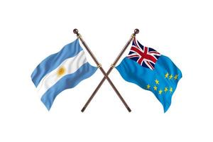 argentinien gegen tuvalu zwei länderflaggen foto